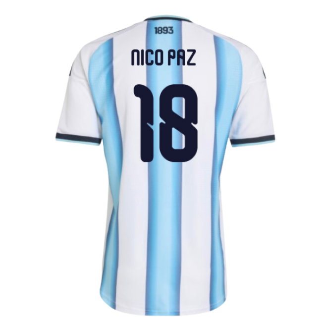 2026-2027 Argentina Authentic Home Shirt (Nico Paz 18)-SoccerKits Hub | Buy Soccer Jerseys Online